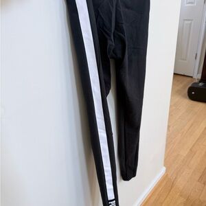 VSX Black Leggings with White Stripe